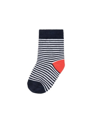 Шкарпетки бавовняні чорно-білі в смужку | 6373474