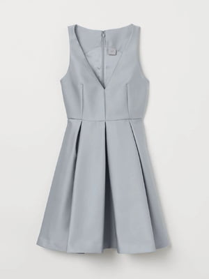 Сукня сіро-блакитна з глибоким вирізом | 6373699
