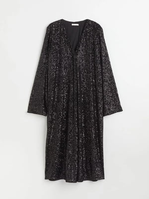 Платье-футляр черное с блестками | 6373960