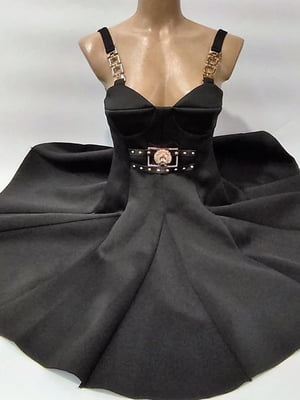 Сукня чорна з декором | 6374117