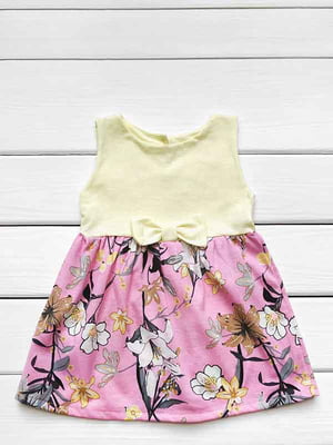 Сукня жовто-рожева в квітковий принт | 6387030