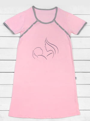 Сорочка для годування рожева з принтом | 6387462