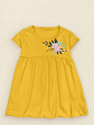 Платье желтое с цветочным принтом | 6387973