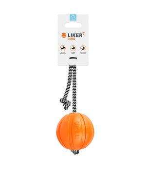 Игрушка для собак Liker Cord 7 Мячик со шнуром для собак мелких и средних пород | 6388109