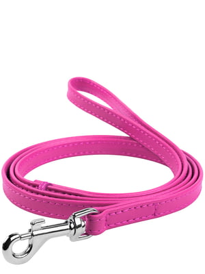 Шкіряний повідець для собак Glamour 122 см 9 мм Рожевий | 6388126