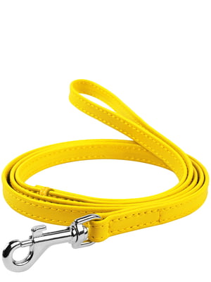Кожаный поводок для собак Glamour 122 см 9 мм Желтый | 6388127