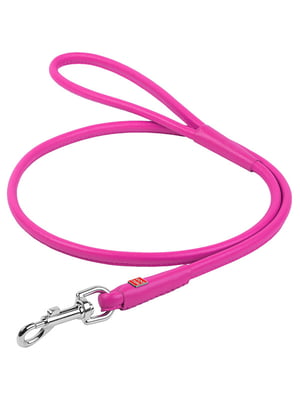Круглый кожаный поводок для собак Glamour 122 см 13 мм Розовый | 6388190