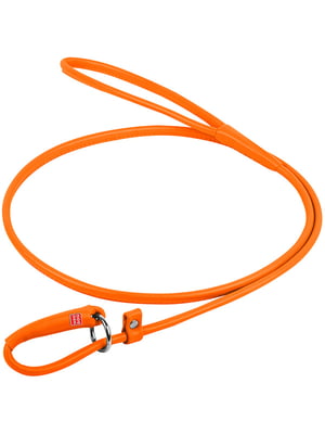 Круглый кожаный поводок-удавка для собак Glamour 135 см 4 мм Оранжевый | 6388238