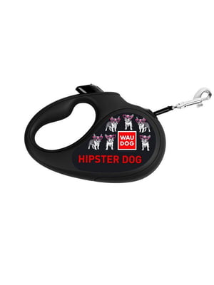 Повідець-рулетка з малюнком "Хіпстер", розмір XS, для собак до 12 кг, 3 м | 6388529