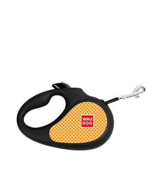 Повідець-рулетка з малюнком "Жовта полька", розмір L, для собак до 50 кг, 5 м | 6388596