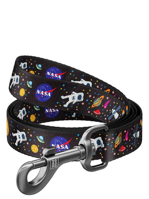 Нейлоновий повідець для собак Nylon з малюнком "NASA" 122 см 20 мм | 6388613