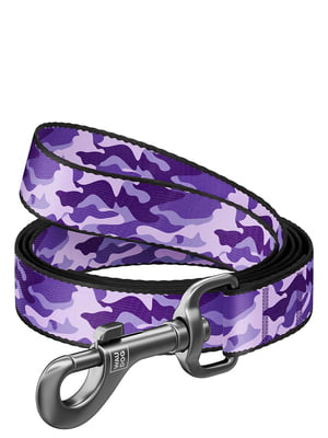 Нейлоновый поводок для собак Nylon с рисунком "Фиолетовый камо" 122 см 15 мм | 6388648