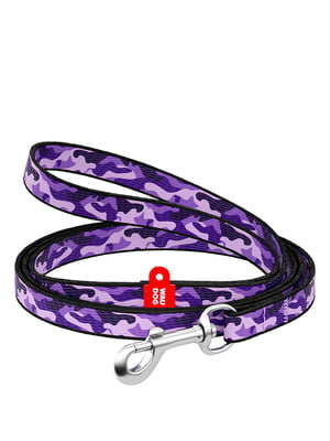 Нейлоновий повідець Nylon з малюнком "Фіолетовий камо" для дрібних порід собак та котів 122 см 10 мм | 6388683
