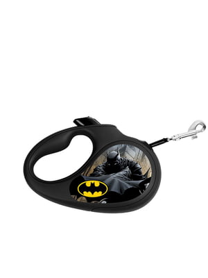 Повідець-рулетка з малюнком "Бетмен Чорний", розмір XS, для собак до 12 кг, 3 м | 6388689