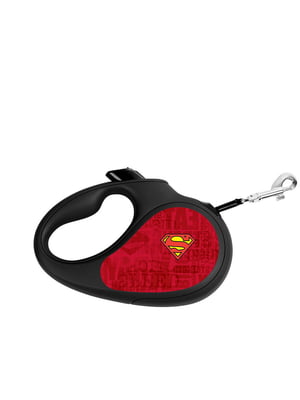 Повідець-рулетка з малюнком "Супермен Лого Червоний", розмір XS, для собак до 12 кг, 3 м | 6388701