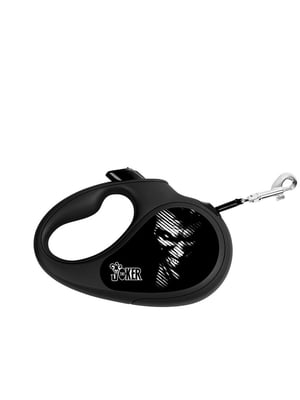 Поводок-рулетка с рисунком "Джокер Черный", размер M, для собак до 25 кг, 5 м | 6388723