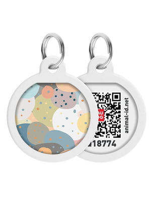 Адресник Smart ID с QR паспортом, премиум, рисунок "Абстракция", диаметр 25 мм | 6389059