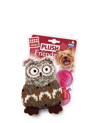 Іграшка для собак Plush Сова з пищалкою, текстиль, 10 см | 6389314