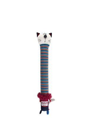 Игрушка для собак Crunchy Кот с хрустящей шеей и пищалкой, текстиль, пластик, 28 см | 6389320