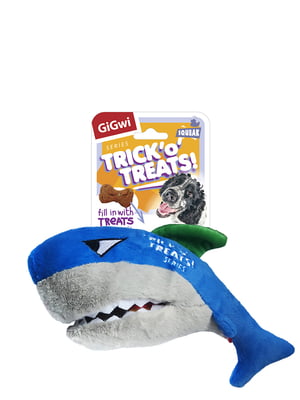 Игрушка для собак Basic Акула для лакомств с пищалкой, текстиль, 30 см | 6389322