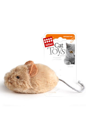 Іграшка для котів Melody chaser Мишка зі звуковим чіпом, штучне хутро, 13 см | 6389328