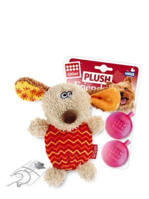 Іграшка для собак Plush Собачка з пищалкою, текстиль, пластик, 13 см | 6389331