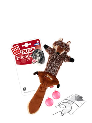 Іграшка для собак Plush Вовк із пищалками, текстиль, 37 см | 6389336