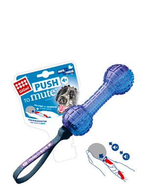 Игрушка для собак Push to mute Гантеля с отключаемой пищалкой, TPR Резина, нейлон, 18 см | 6389338