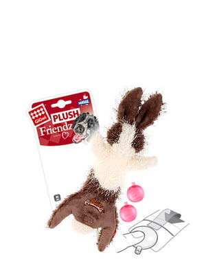 Іграшка для собак Plush Заєць, шкірка з пищалкою, текстиль, 47 см | 6389343