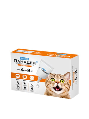 Протипаразитарні краплі на холку Панацея для котів від 4 до 8 кг | 6389728