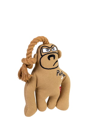 Іграшка для собак Puffer zoo Мавпа з пищалкою, текстиль, мотузка, 31 см | 6390092