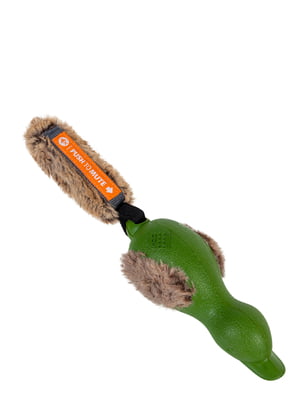 Игрушка для собак Push to mute Утка с отключаемой пищалкой, резина, искусственный мех, 30 см | 6390098