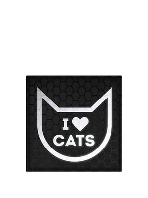 Патч для безопасной шлеи Nylon, "Я люблю котов", размер 50*50 мм | 6390321