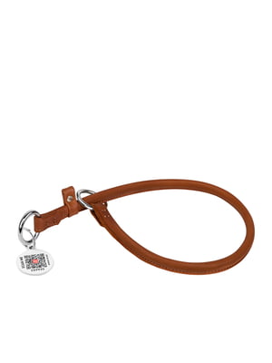Кожаный ошейник-удавка для собак Soft рывковый 30 см 6 мм Коричневый | 6390598