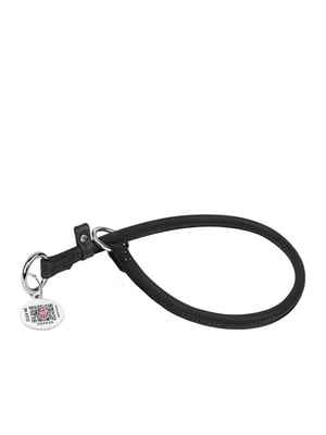 Кожаный ошейник-удавка для собак Soft рывковый 40 см 8 мм Черный | 6390599
