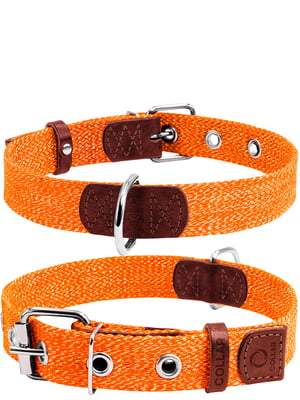 Брезентовый ошейник для собак Collar х/б тесьма 51-63 см 35 мм Оранжевый | 6390621