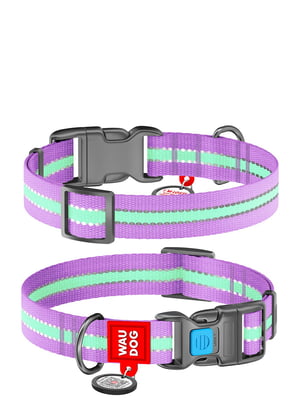 Ошейник для собак светонакопительный (светится в темноте) 33-49 см 25 мм Фиолетовый | 6390843