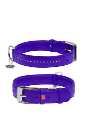 Ошейник для собак Glamour со стразами 46-60 см 35 мм Фиолетовый | 6391546