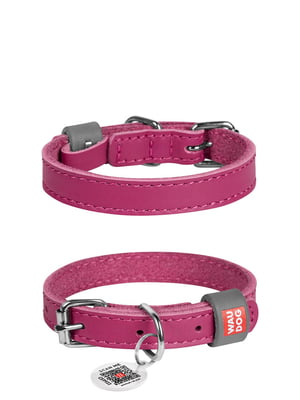 Шкіряний нашийник для собак Classic 19-25 см 12 мм Рожевий | 6391717