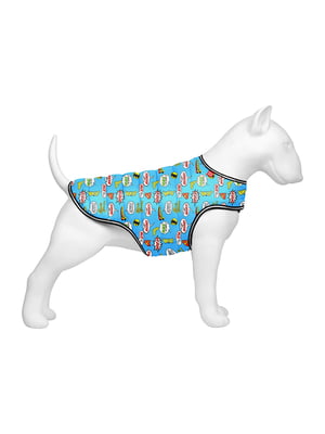Курточка-накидка для собак, малюнок "Ліга Справедливості в блакитному", розмір XS | 6392300