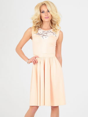 Платье А-силуэта персикового цвета | 6383574