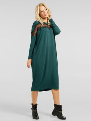 Платье А-силуэта зеленое | 6384107