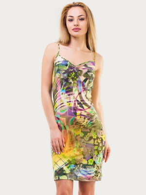 Сукня зелена з квітковим принтом | 6384709