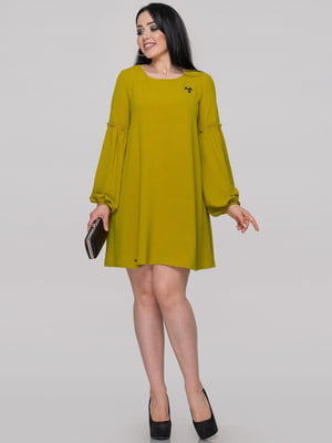Сукня гірчично-оливкового кольору | 6384879