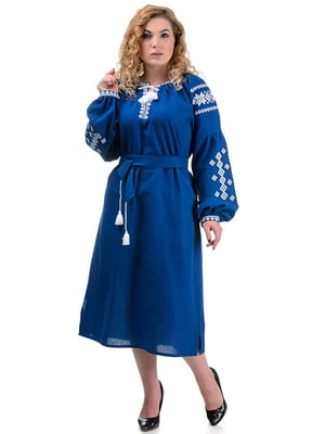Сукня-вишиванка "Івана-Купала" блакитна | 6394082