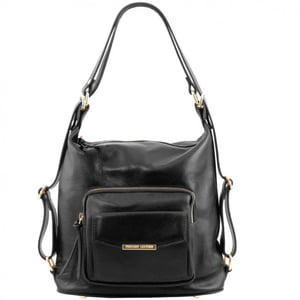Сумка-рюкзак черная с логотипом бренда | 6396651