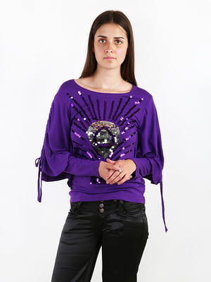 Блуза фіолетова з принтом | 6397125