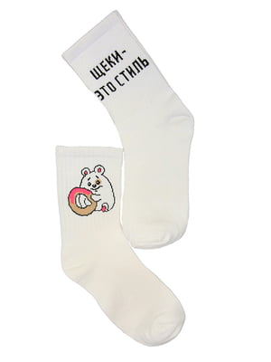 Шкарпетки білі з принтом | 6397128
