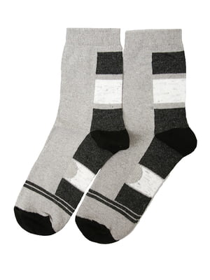 Шкарпетки сірі в смужку | 6397149