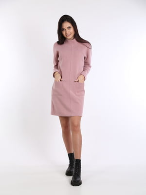 Платье-свитер пудрового цвета | 6334360